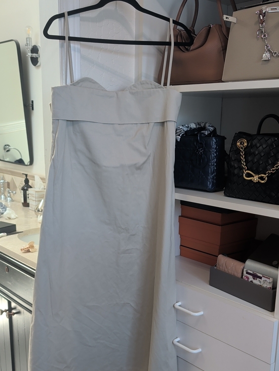 Toit Volant Dresses & Skirts - Elegant Strapless Cream Maxi Dress with Double Thin Straps